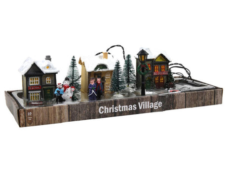Svenska living Christmas village poli con iluminación y música 10 piezas (sin batería 2xaa)