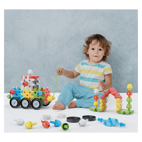 Quercetti kit de construcción vehículo jumbo peggy junior 62 piezas