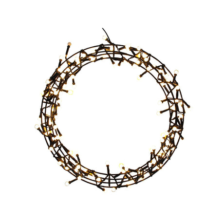Svenska living verlichte figuur krans 120led gold bolletjes met flash timer 35cm bolletjes 120goldled flash timer