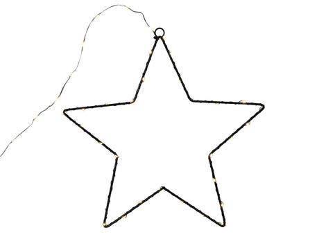 Svenska living star metal negro 40cm 50lámparas Warmled ip44 b o con temporizador 3xaa con cable colgante iluminado