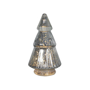 Svenska estatua viviente árbol de Navidad cristal LED plata 19cm