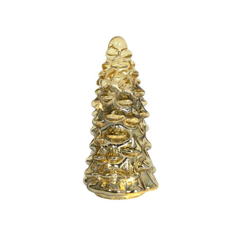 Svenska living Árbol de Navidad relieve de cristal craquelado LED dorado d10xh20cm, 2xaaa (exclusivo)