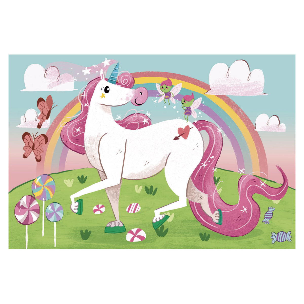 Clementoni - rompecabezas - 104 piezas - creo en los unicornios brillantes - rompecabezas para niños - supercolor