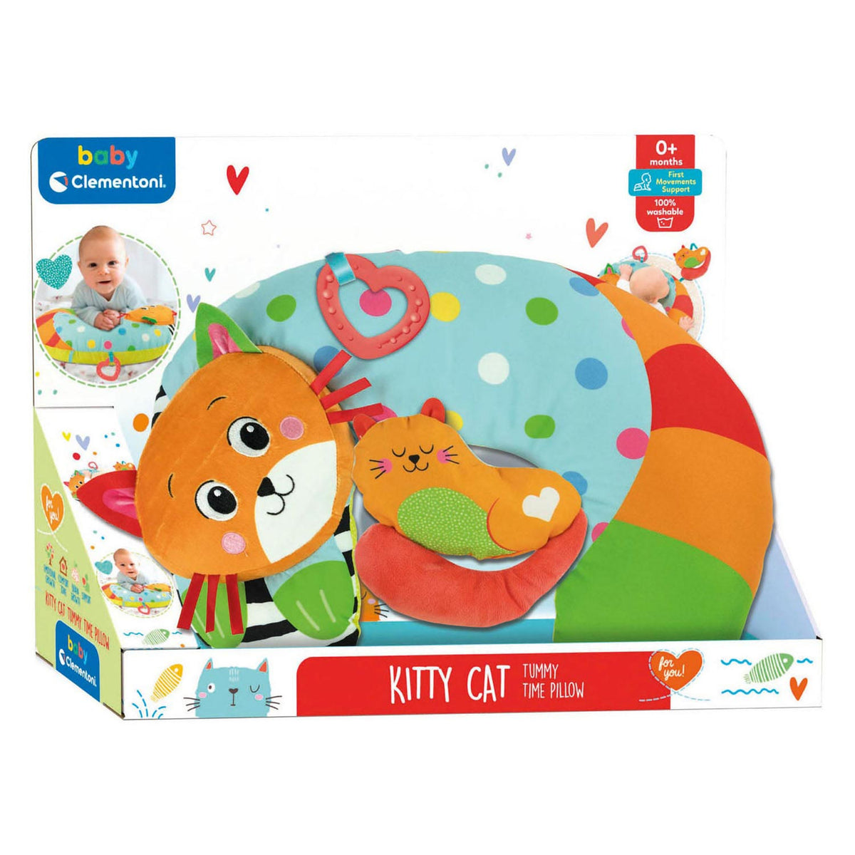 Clementoni Baby Tummy Time besando a Kitty Cat