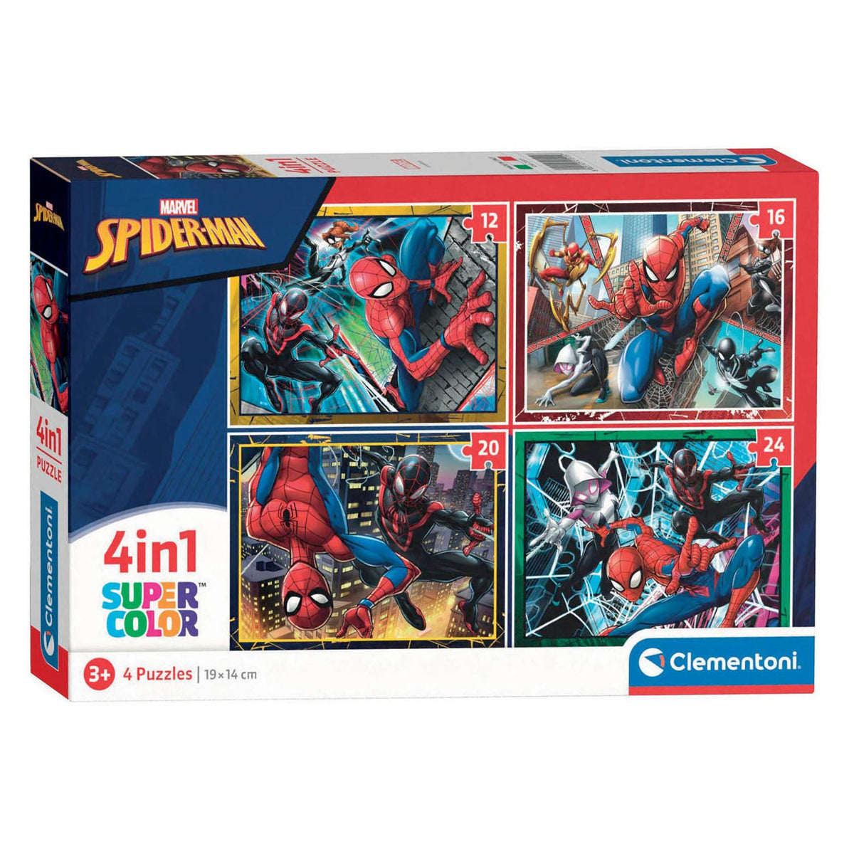 Clementoni rompecabezas marvel spiderman, 4en1