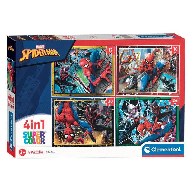 Clementoni rompecabezas marvel spiderman, 4en1
