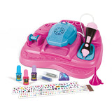 Clementoni crazy chic - estudio de uñas para niños - esmalte de uñas infantil con pegatinas, purpurina y secador de uñas - a partir de 6 años