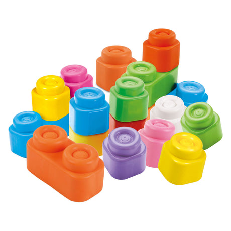 Clementoni bloques blandos para bebé con bolsa de almacenamiento - 20 piezas.