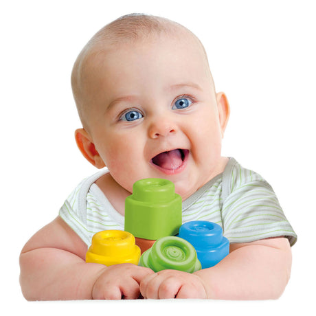 Clementoni bloques blandos para bebé con bolsa de almacenamiento - 40 piezas.