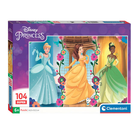 Clementoni rompecabezas super color princesas disney, 104 uds.