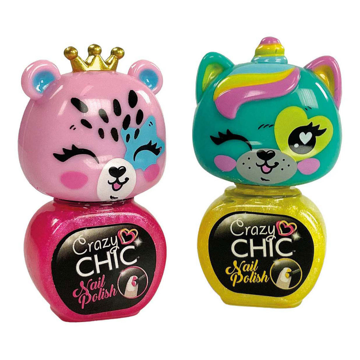 Clementoni Crazy Chic - esmalte de uñas animales, 2 uds.