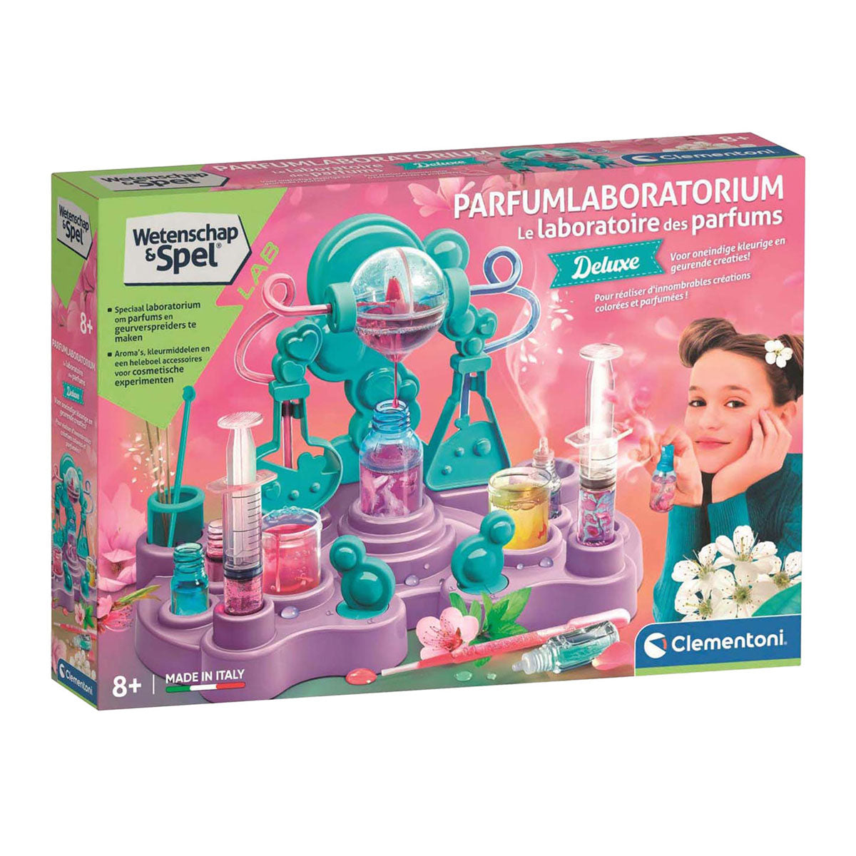 Clementoni ciencia y juegos - laboratorio de perfumería - elaboración de perfumes - caja de experimentos - fragancias y colorantes - con accesorios - a partir de 8 años