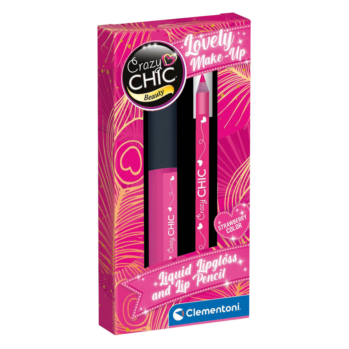 Brillo de labios y perfilador de labios Crazy Chic Clementoni fresa