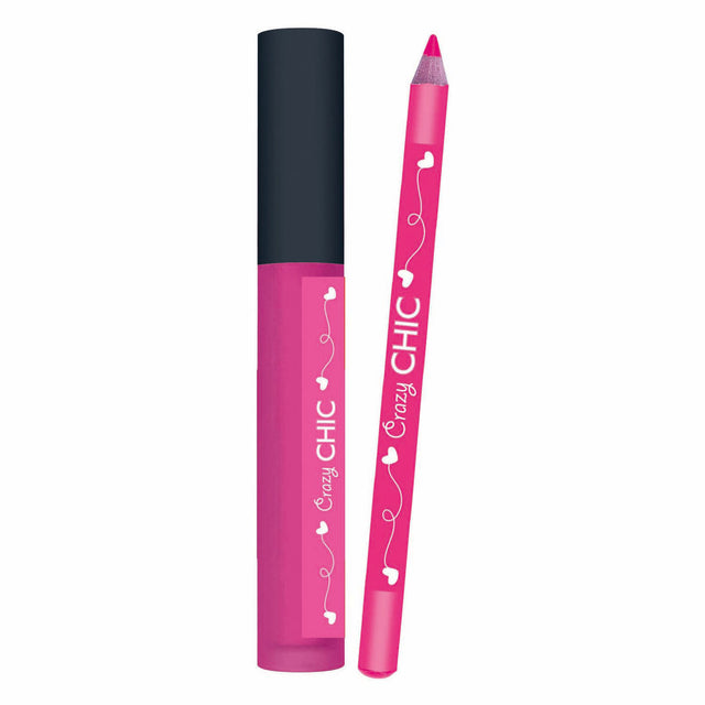 Brillo de labios y perfilador de labios Crazy Chic Clementoni fresa
