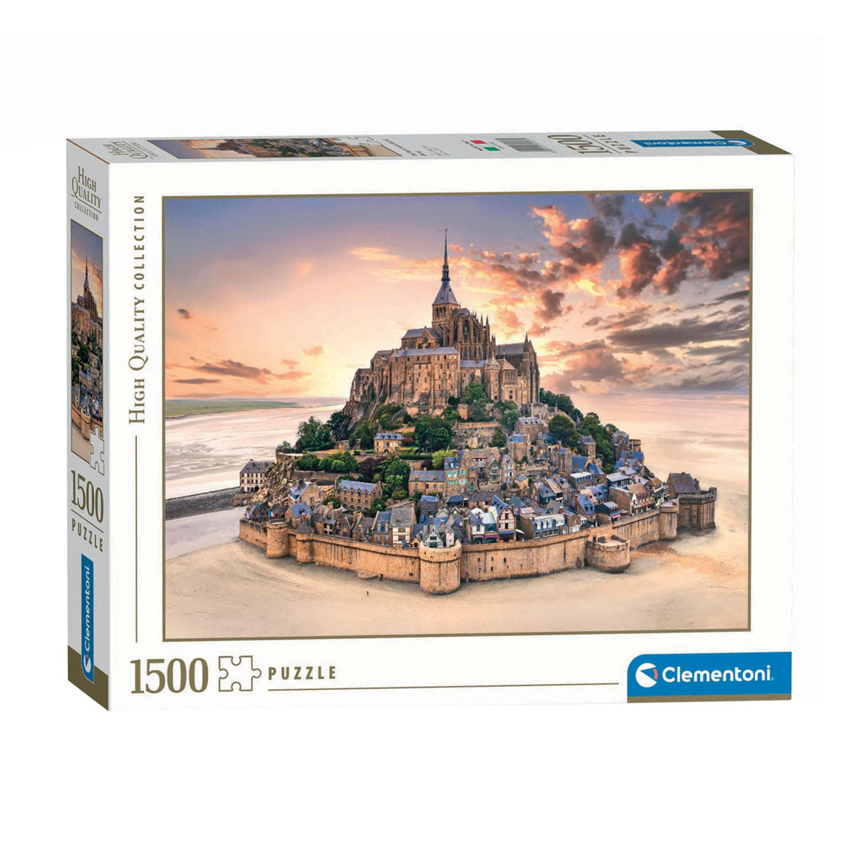 Clementoni - rompecabezas - 1500 piezas - mont saint-michel rise - rompecabezas para adultos - colección de alta calidad