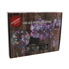 Luces de fiesta Svenska living LED 10 bombillas multicolores para uso interior y exterior, IP44, longitud del cable 450 cm, con temporizador, extensible