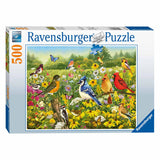 Ravensburger Birds en el rompecabezas de la pierna del prado, 500 °.