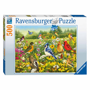 Ravensburger Birds en el rompecabezas de la pierna del prado, 500 °.