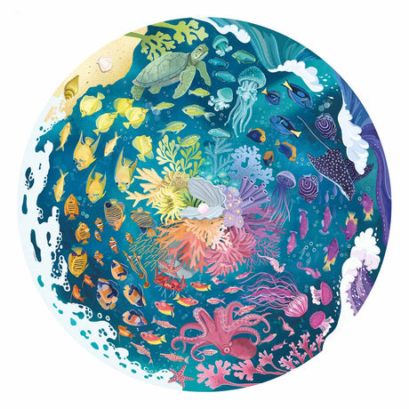 Ravensburger rompecabezas redondo círculo de colores océano y submarino - rompecabezas - 500 piezas