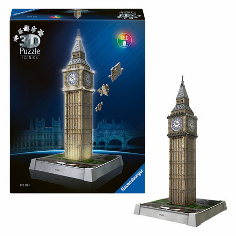 Ravensburger rompecabezas 3d icónicos big ben - con luz - 235 piezas.