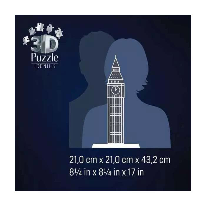 Ravensburger rompecabezas 3d icónicos big ben - con luz - 235 piezas.