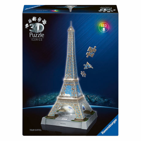 Ravensburger Puzzle 3D icónicos Torre Eiffel - con luz - 243 piezas.