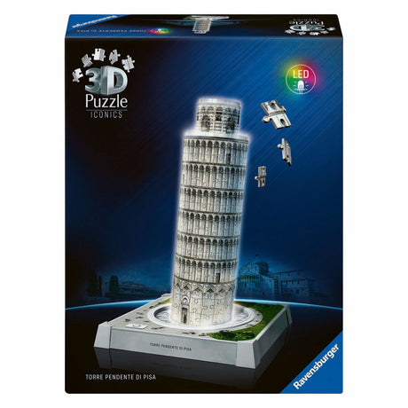Ravensburger Puzzle 3D icónicos Torre de Pisa - con luz - 231 piezas.