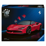 Ravensburger - icónicos: Ferrari SF90 Stradale - rompecabezas 3D - 108 piezas - juego de construcción para niños a partir de 8 años