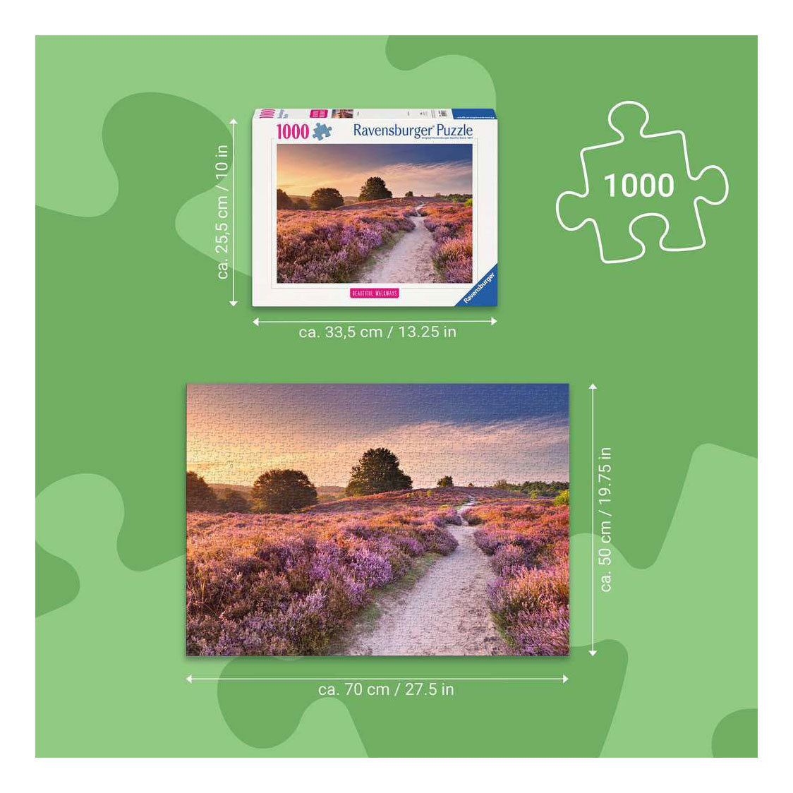 Ravensburger – rompecabezas – 1000 piezas – 70 x 50 cm