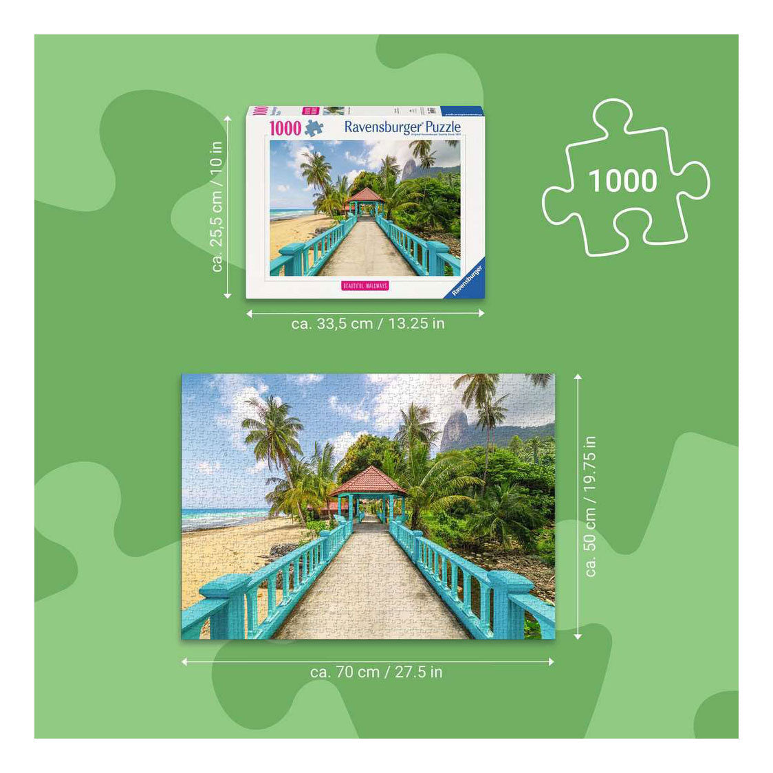 Ravensburger – Puente colorido en Malasia – Puzzle – 1000 piezas