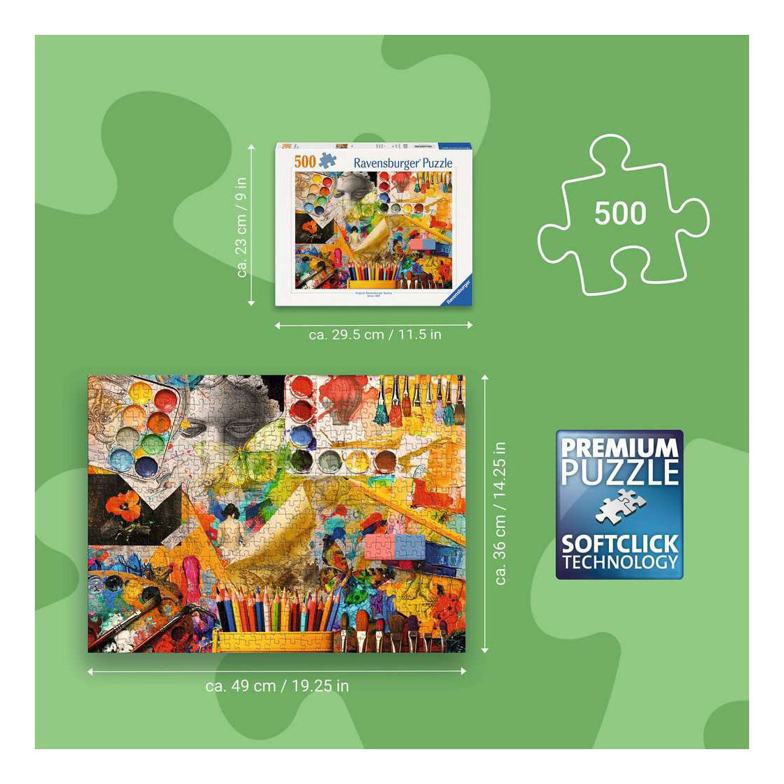 Ravensburger – estudio de arte – rompecabezas – 500 piezas
