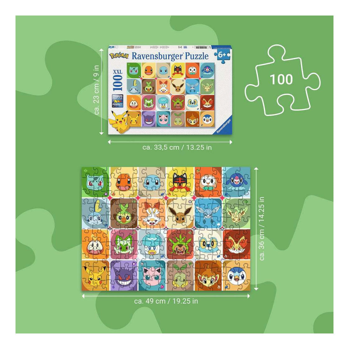 Ravensburger – Caras de Pokémon – Puzzle infantil – 100 piezas XXL
