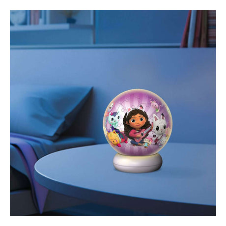Ravensburger – Casa de muñecas de Gabby – Luz nocturna de bola de rompecabezas 3D – 73 piezas