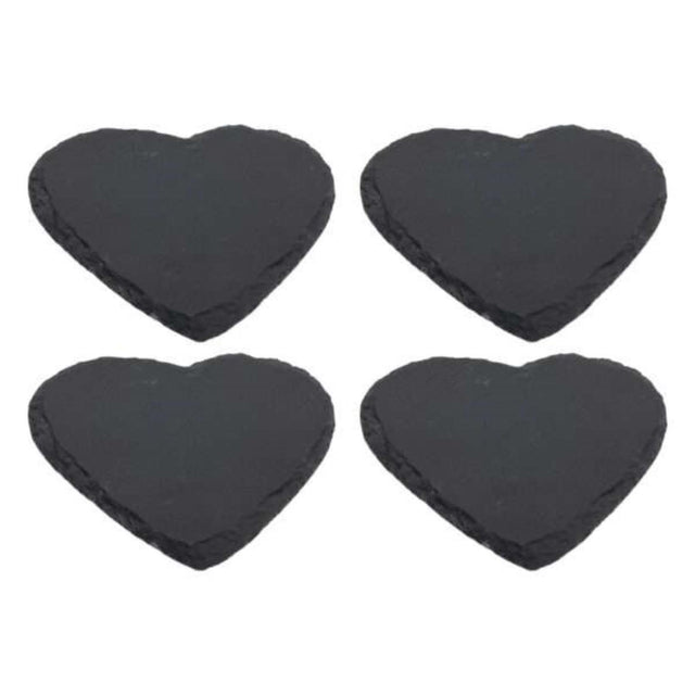Posavasos pizarra corazón 10cm juego de 4