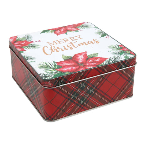 Svenska living lata de almacenamiento Flor navideña dorada 15x15x7cm