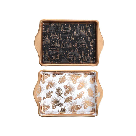 Svenska living bandeja de café 21x14x2cm oro negro y oro blanco 2 surtidos