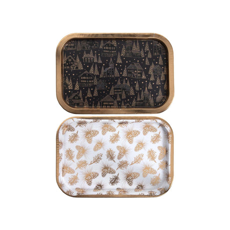 Svenska bandeja viva 34x23x1,5cm oro negro y oro blanco 2 metal surtido