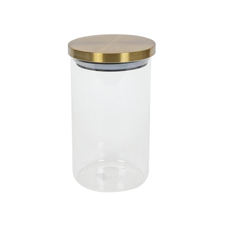 Tarro de cristal con tapa dorada ã¸9,5x17cm 900ml
