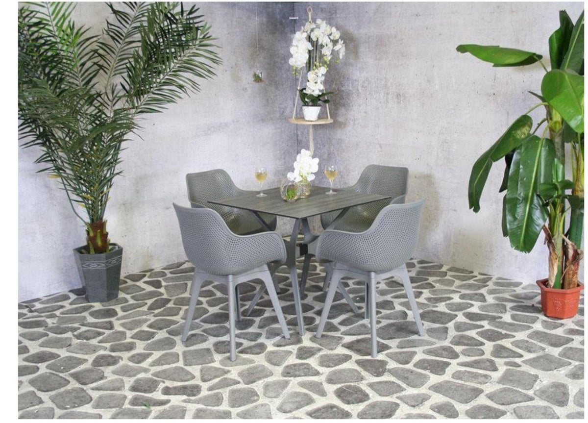 Silla de jardín Sens Jasper plástico gris oscuro