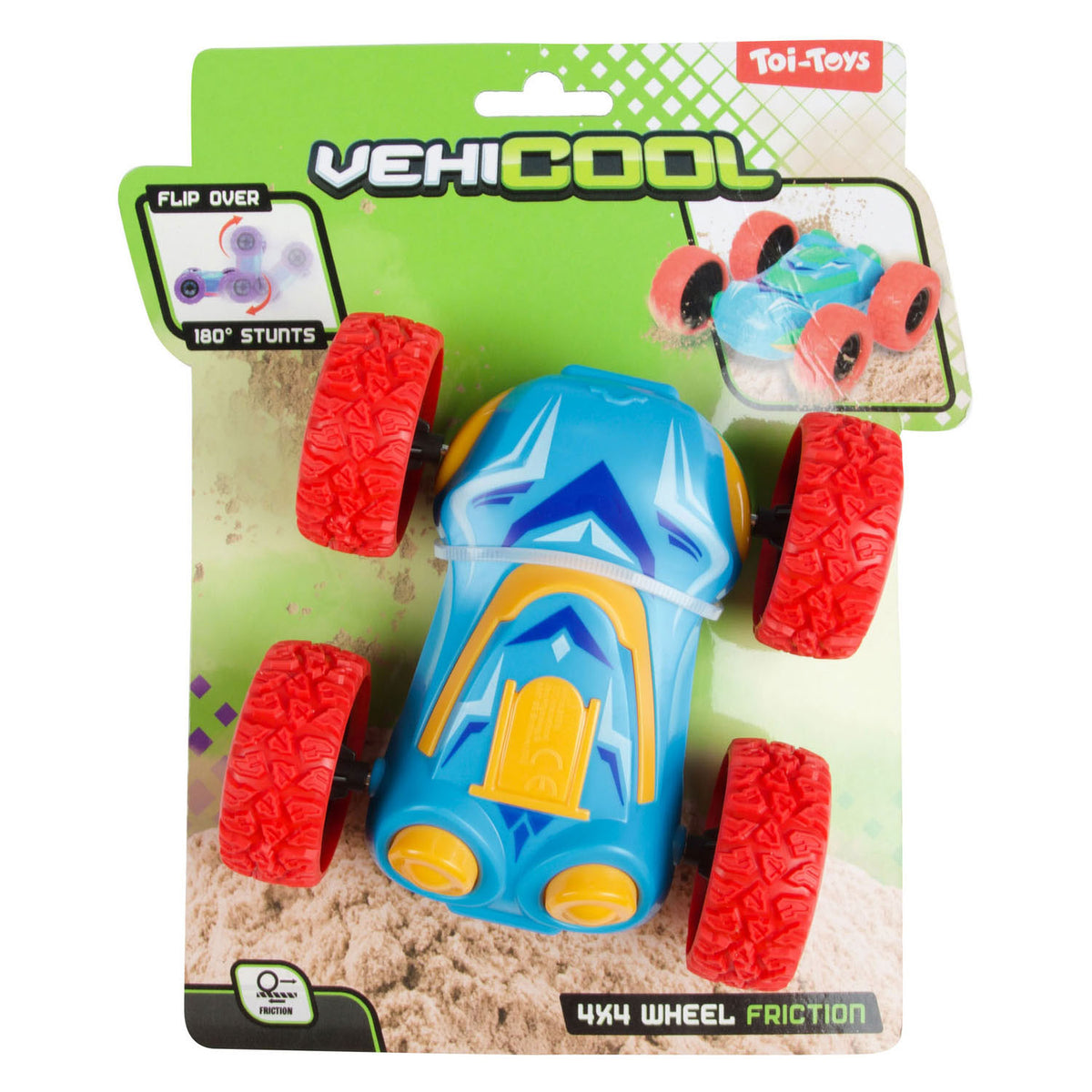 El coche de fricción Vehicool se voltea
