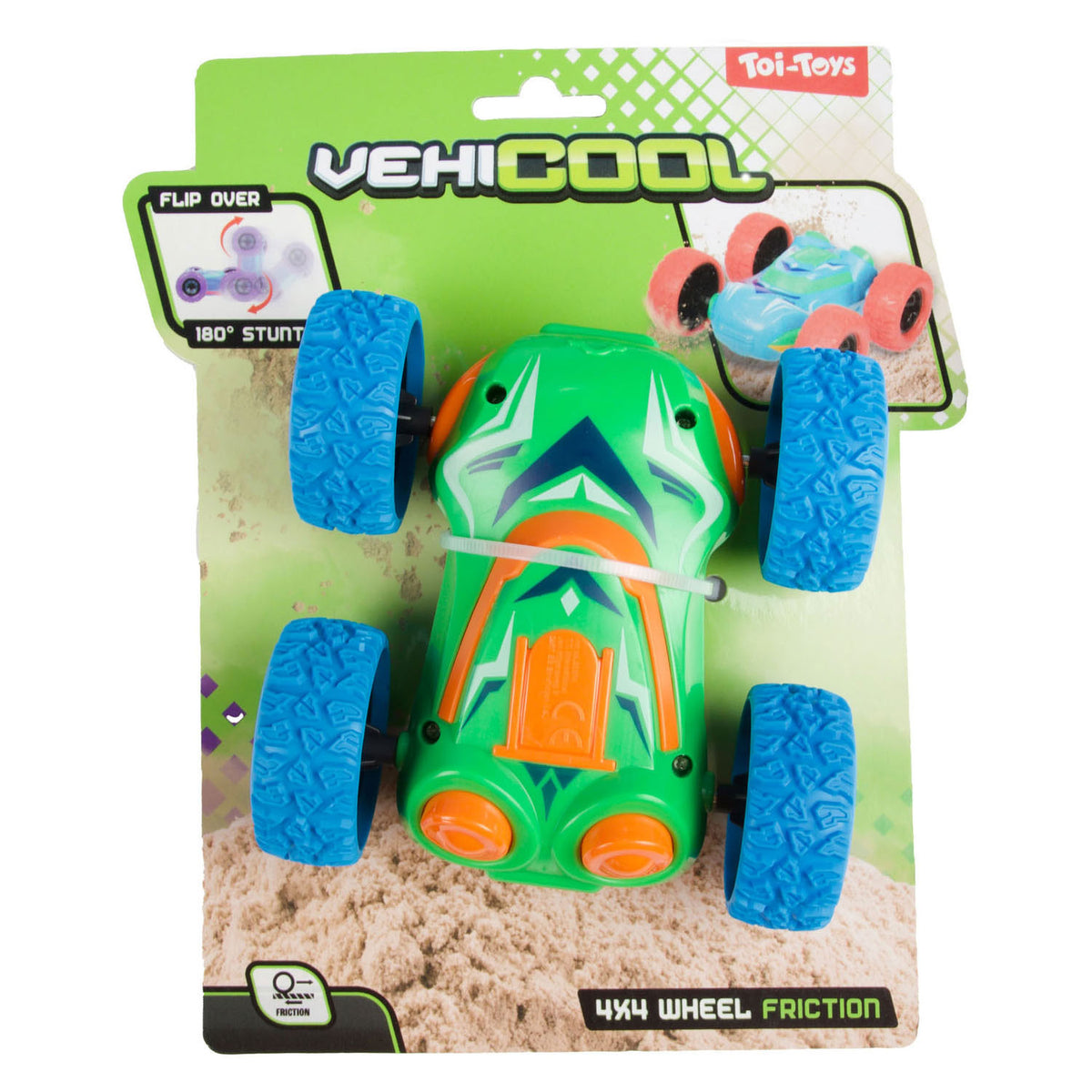 El coche de fricción Vehicool se voltea