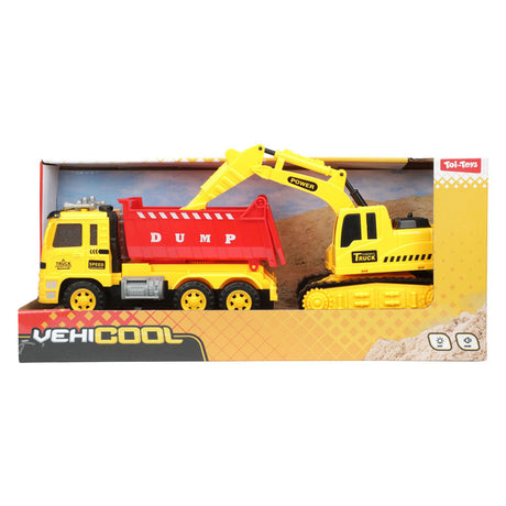 Coches camiones vehicool volquete con excavadora