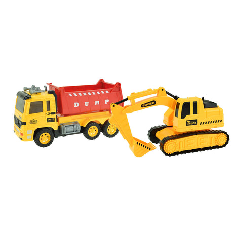 Coches camiones vehicool volquete con excavadora