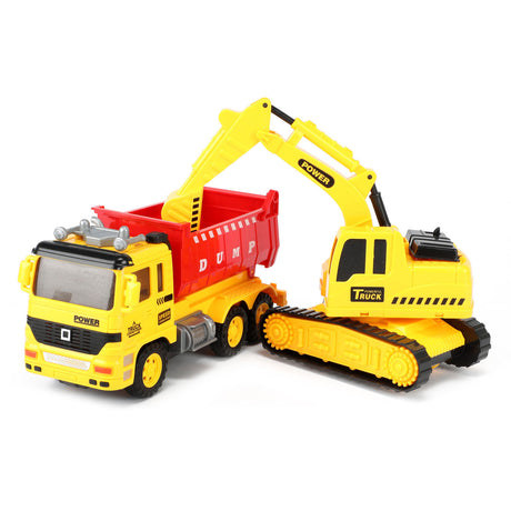 Coches camiones vehicool volquete con excavadora