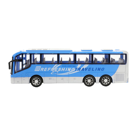 Coches camiones vehicool viaje autobús fricción azul - 32cm