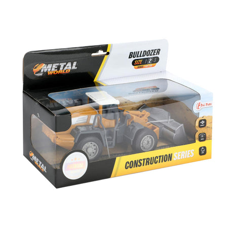 Toi-toys bulldozer metal junior 1:55 acero amarillo gris