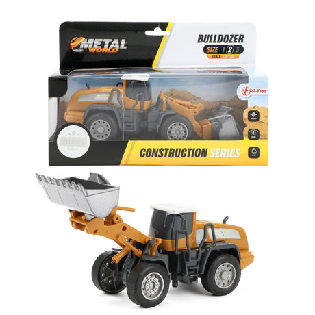 Toi-toys bulldozer metal junior 1:55 acero amarillo gris