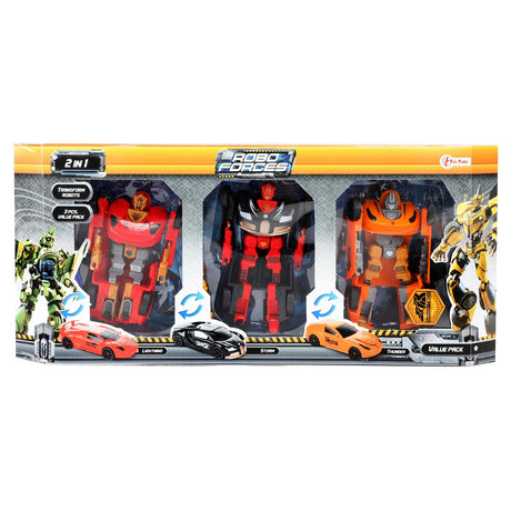 Toi-toys roboforces transforma el robot del coche, 3 uds.