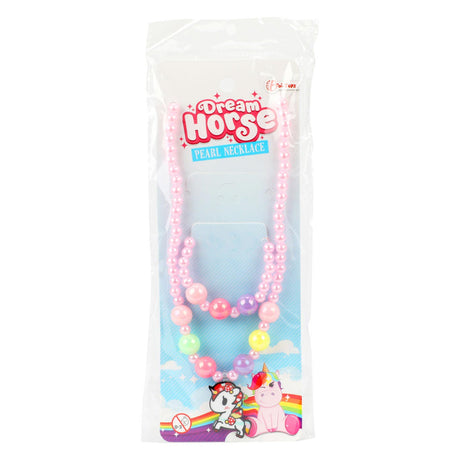 Collar de perlas de caballo de ensueño y pulsera de unicornio