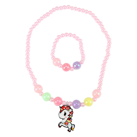 Collar de perlas de caballo de ensueño y pulsera de unicornio